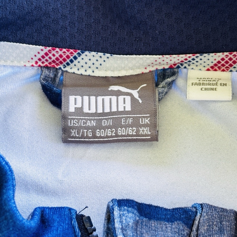 Puma Volition Golf 1/4 Zip Pullover XL Blue Camo Lost City Club USA Flag - Picture 5 of 11